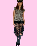 Charlotte Russe top, grey polka dot