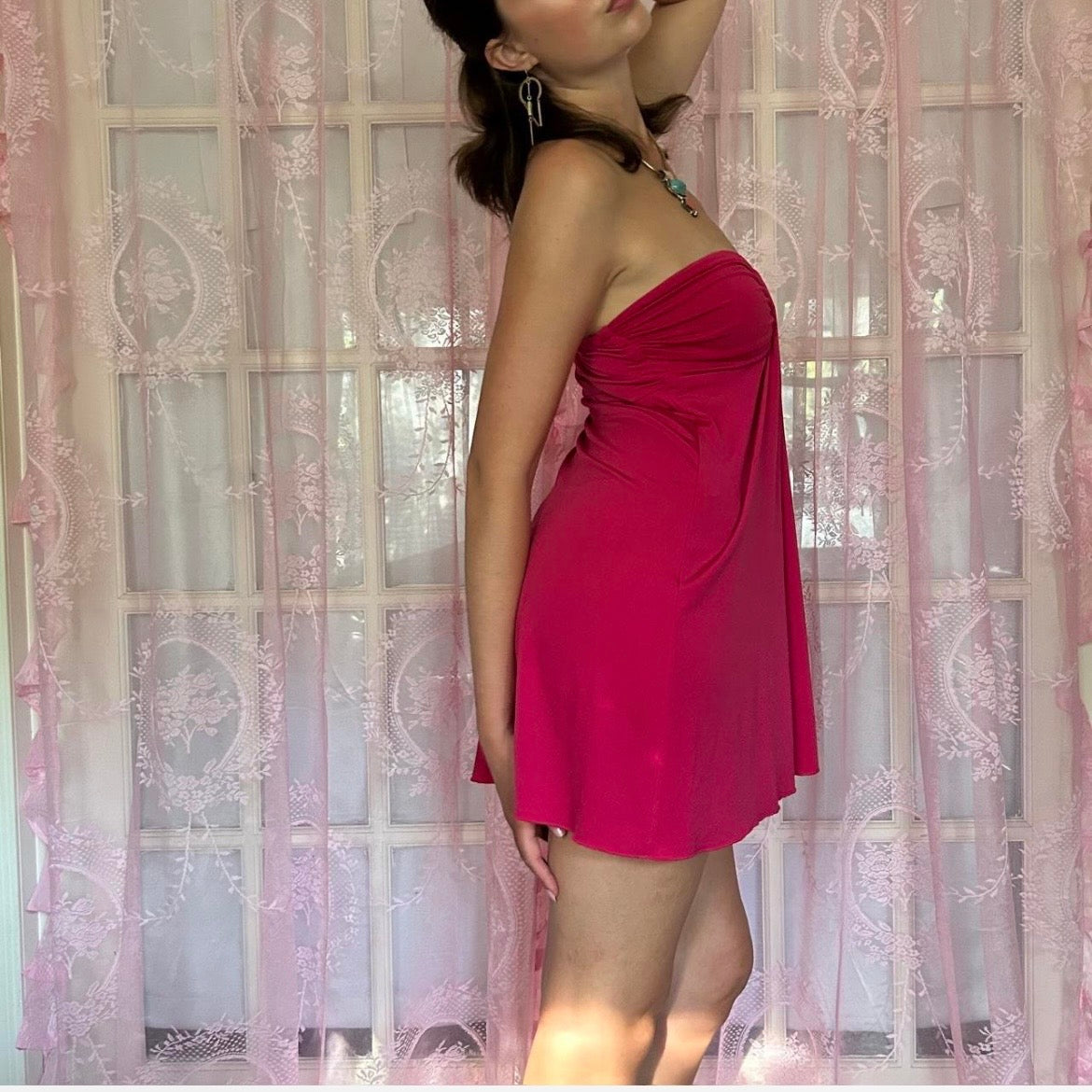 Y2K mini dress, pink