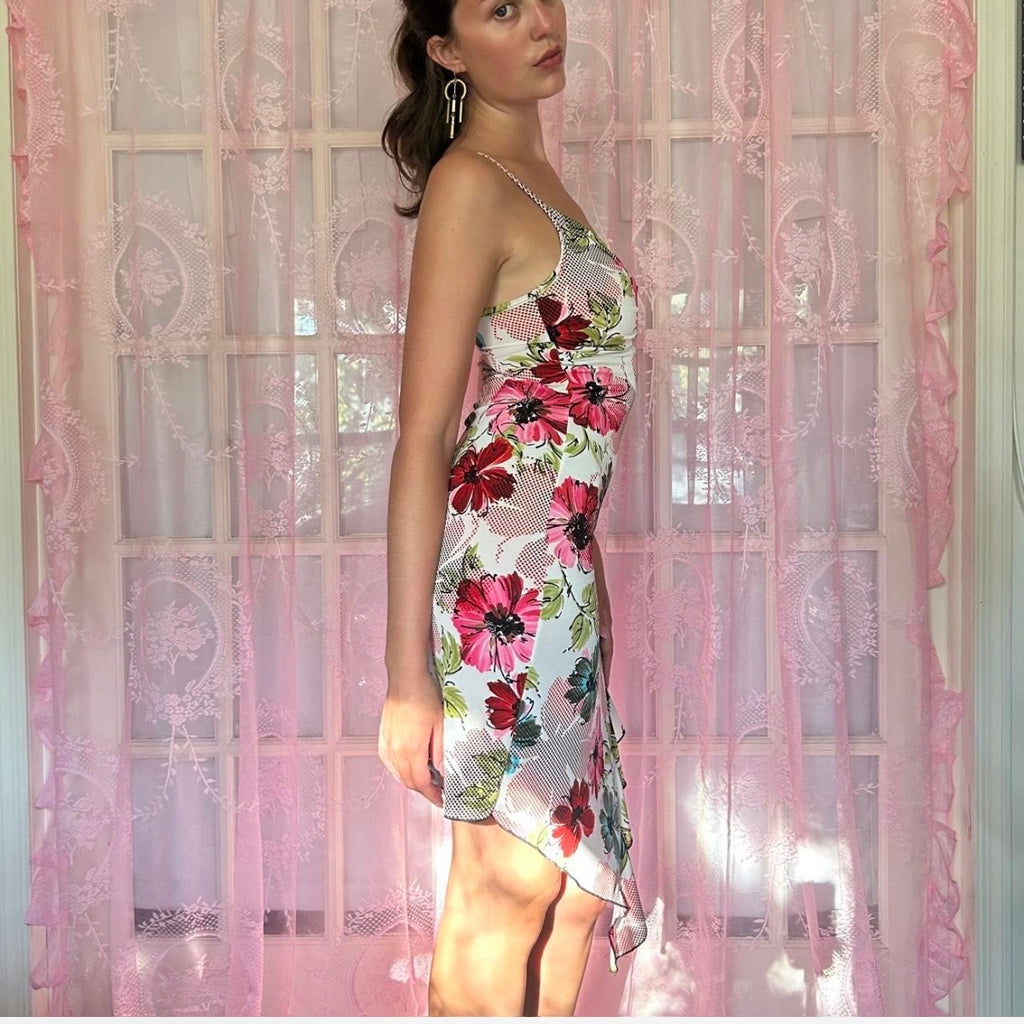 Y2K midi dress, floral